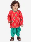 Red Colour KID1 Ekkat Boys Print Kurta Dhoti Festive Wear Kids Latest Collection K21DB154RD